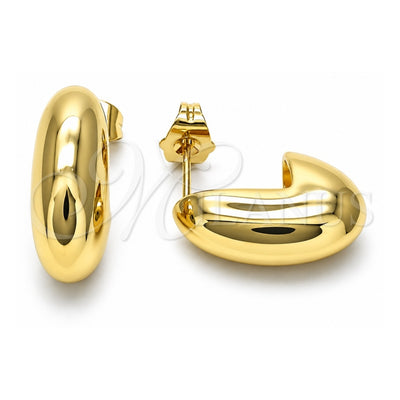 Oro Laminado Stud Earring, Gold Filled Style Polished, Golden Finish, 02.163.0268