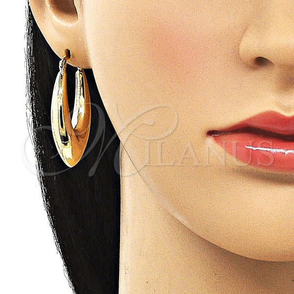 Gold Filled Hoop Earrings — Small Hoop Hollow Design Polished 02. — alternate product view — SKU 154362 | Oro Laminado aretes de aro — Small Hoop Hollow diseño pulido 02. — SKU 154362