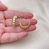 Oro Laminado Small Hoop, Gold Filled Style Twist Design, Polished, Golden Finish, 02.163.0275.23