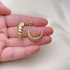 Oro Laminado Small Hoop, Gold Filled Style Twist Design, Polished, Golden Finish, 02.163.0275.23