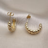 Oro Laminado Small Hoop, Gold Filled Style Twist Design, Polished, Golden Finish, 02.163.0275.23