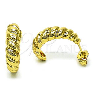Gold Filled Hoop Earrings — Small Hoop Twist Design Polished 02. — main product view — SKU 154367 | Oro Laminado aretes de aro — Small Hoop Twist diseño pulido 02. — SKU 154367