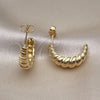 Oro Laminado Small Hoop, Gold Filled Style Twist Design, Polished, Golden Finish, 02.163.0275.25