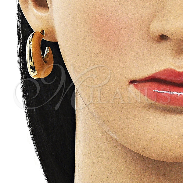 Gold Filled Hoop Earrings — Medium Hoop Hollow and Heart Design Polished 02. — alternate product view — SKU 154369 | Oro Laminado aretes de aro — Medium Hoop Hollow and corazón diseño pulido 02. — SKU 154369