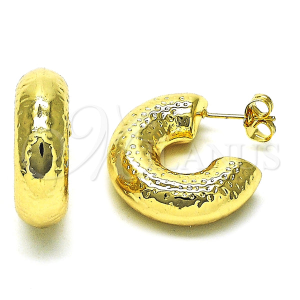 Gold Filled Hoop Earrings — Small Hoop Hollow Design Polished 02. — main product view — SKU 154370 | Oro Laminado aretes de aro — Small Hoop Hollow diseño pulido 02. — SKU 154370
