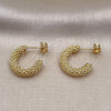 Oro Laminado Small Hoop, Gold Filled Style Rope Design, Diamond Cutting Finish, Golden Finish, 02.163.0279.20