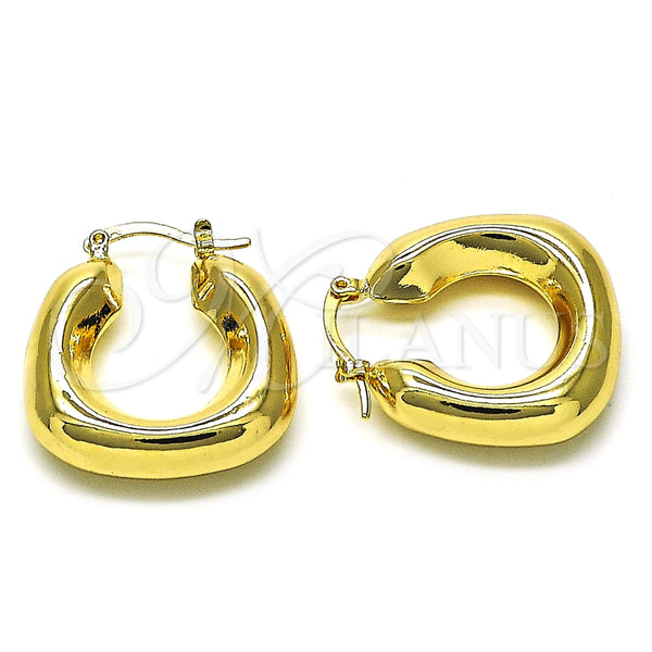 Oro Laminado Medium Hoop, Gold Filled Style Hollow Design, Polished, Golden Finish, 02.163.0280.27