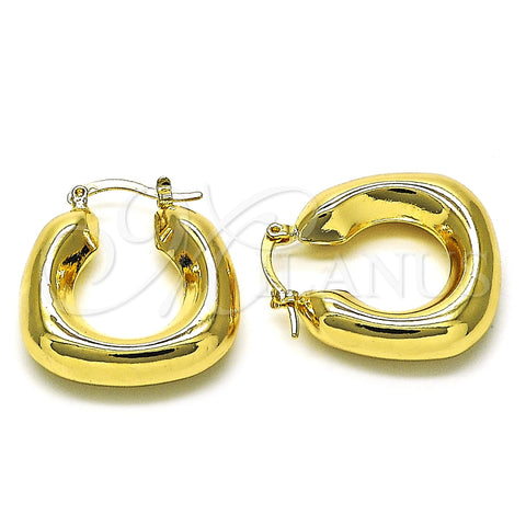 Oro Laminado Medium Hoop, Gold Filled Style Hollow Design, Polished, Golden Finish, 02.163.0280.27