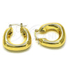 Oro Laminado Medium Hoop, Gold Filled Style Hollow Design, Polished, Golden Finish, 02.163.0280.27