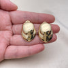 Oro Laminado Stud Earring, Gold Filled Style Leaf Design, Polished, Golden Finish, 02.163.0281