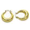 Oro Laminado Medium Hoop, Gold Filled Style Hollow Design, Polished, Golden Finish, 02.163.0170.30
