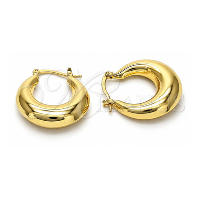 Oro Laminado Small Hoop, Gold Filled Style Hollow Design, Polished, Golden Finish, 02.163.0283.25