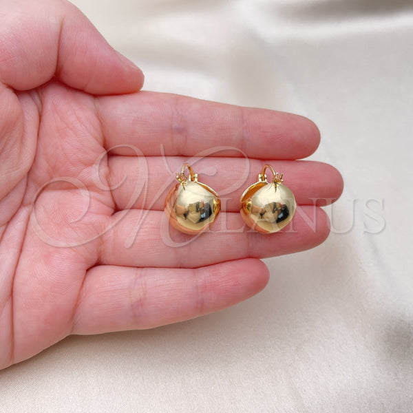 Gold Filled Hoop Earrings — Small Hoop Ball Design Polished 02. — alternate product view — SKU 154381 | Oro Laminado aretes de aro — Small Hoop Ball diseño pulido 02. — SKU 154381