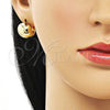 Oro Laminado Huggie Hoop, Gold Filled Style Ball Design, Polished, Golden Finish, 02.195.0246.16