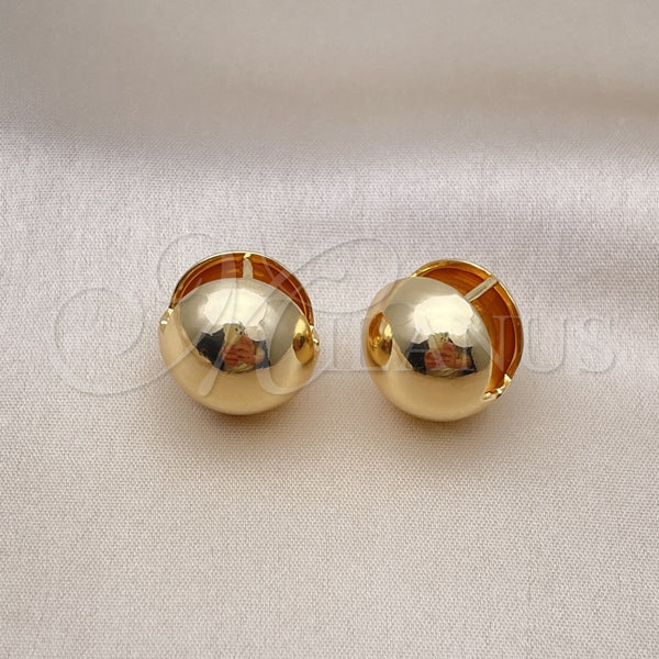 Gold Filled Hoop Earrings — Huggie Hoop Ball Design Polished 02. — alternate product view — SKU 154385 | Oro Laminado aretes de aro — Huggie Hoop Ball diseño pulido 02. — SKU 154385