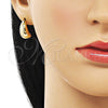 Oro Laminado Stud Earring, Gold Filled Style Polished, Golden Finish, 02.195.0247