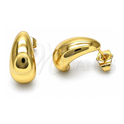 Oro Laminado Stud Earring, Gold Filled Style Polished, Golden Finish, 02.195.0247