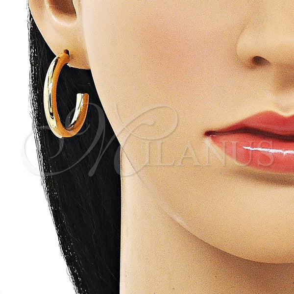 Gold Filled Hoop Earrings — Medium Hoop Polished 02. — alternate product view — SKU 154390 | Oro Laminado aretes de aro — Medium Hoop pulido 02. — SKU 154390