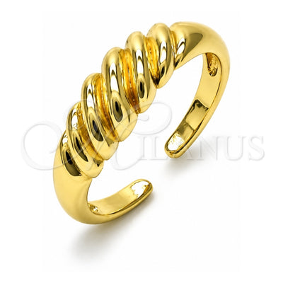 Oro Laminado Elegant Ring, Gold Filled Style Twist Design, Polished, Golden Finish, 01.196.0024 (One size fits all)