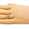 Oro Laminado Multi Stone Ring, Gold Filled Style Mariner Design, with Multicolor Micro Pave, Polished, Golden Finish, 01.196.0027 (One size fits all)