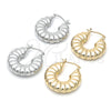 Oro Laminado Medium Hoop, Gold Filled Style Hollow Design, Diamond Cutting Finish, Golden Finish, 02.163.0286.30