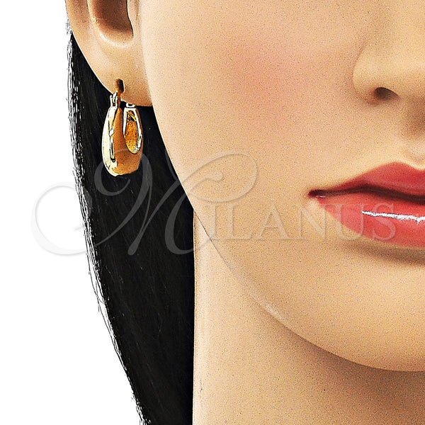 Gold Filled Hoop Earrings — Small Hoop Polished 02. — alternate product view — SKU 154416 | Oro Laminado aretes de aro — Small Hoop pulido 02. — SKU 154416