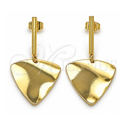 Oro Laminado Long Earring, Gold Filled Style Polished, Golden Finish, 02.385.0024