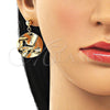 Oro Laminado Dangle Earring, Gold Filled Style Chunky Design, Polished, Golden Finish, 02.385.0025