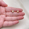 Oro Laminado Stud Earring, Gold Filled Style Polished, Golden Finish, 02.195.0256