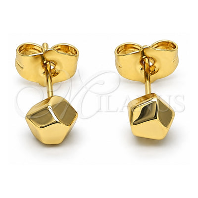 Oro Laminado Stud Earring, Gold Filled Style Polished, Golden Finish, 02.195.0256