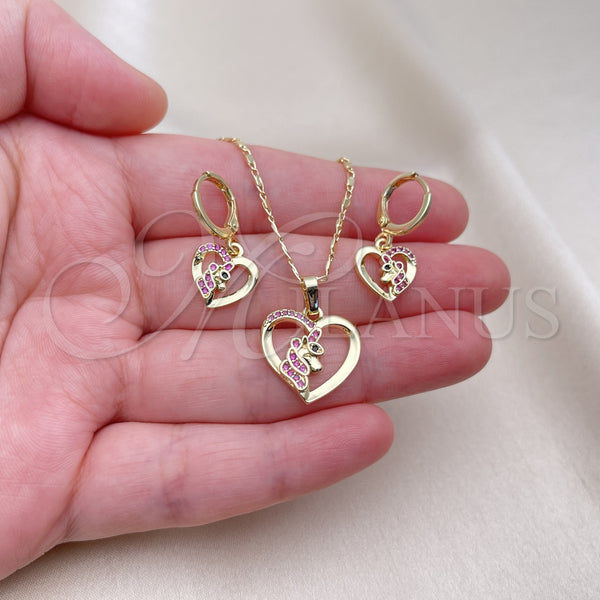 Gold Filled Ring — Earring and Pendant Adult Set Heart Design with — alternate product view — SKU 154480 | Oro Laminado anillo — Earring and Pendant Adult Set corazón diseño with — SKU 154480