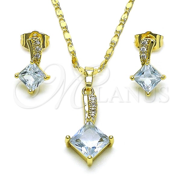 Gold Filled Ring — Earring and Pendant Adult Set with White Micro — main product view — SKU 154488 | Oro Laminado anillo — Earring and Pendant Adult Set with blanco Micro — SKU 154488