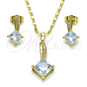 Gold Filled Ring — Earring and Pendant Adult Set with White Micro — main product view — SKU 154488 | Oro Laminado anillo — Earring and Pendant Adult Set with blanco Micro — SKU 154488