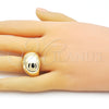 Oro Laminado Elegant Ring, Gold Filled Style Ball Design, Polished, Golden Finish, 01.213.0048 (One size fits all)