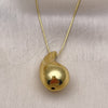 Oro Laminado Pendant Necklace, Gold Filled Style Teardrop Design, Polished, Golden Finish, 04.368.0011.18 (01 MM Thickness, 18 Inches Length)
