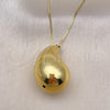 Oro Laminado Pendant Necklace, Gold Filled Style Teardrop Design, Polished, Golden Finish, 04.368.0012.18 (01 MM Thickness, 18 Inches Length)