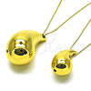 Oro Laminado Pendant Necklace, Gold Filled Style Teardrop Design, Polished, Golden Finish, 04.368.0012.18 (01 MM Thickness, 18 Inches Length)