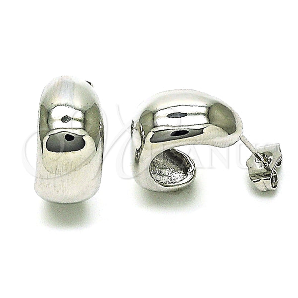 White Gold Filled Hoop Earrings — Small Hoop Polished 02. — main product view — SKU 154505 | Oro Laminado Blanco aretes de aro — Small Hoop pulido 02. — SKU 154505