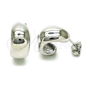 White Gold Filled Hoop Earrings — Small Hoop Polished 02. — main product view — SKU 154505 | Oro Laminado Blanco aretes de aro — Small Hoop pulido 02. — SKU 154505