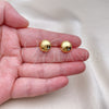 Gold Filled Ring — Stud Earring Ball and Hollow Design Polished 02. — alternate product view — SKU 154532 | Oro Laminado anillo — Stud Earring Ball and Hollow diseño pulido 02. — SKU 154532