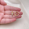 Oro Laminado Small Hoop, Gold Filled Style Heart Design, with Ivory Pearl, Polished, Golden Finish, 02.379.0080.16