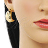 Oro Laminado Stud Earring, Gold Filled Style Ball Design, Polished, Golden Finish, 02.213.0592