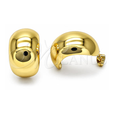 Oro Laminado Stud Earring, Gold Filled Style Ball Design, Polished, Golden Finish, 02.213.0592