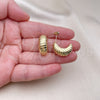 Oro Laminado Stud Earring, Gold Filled Style Twist Design, Polished, Golden Finish, 02.213.0593