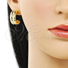 Oro Laminado Stud Earring, Gold Filled Style Polished, Golden Finish, 02.213.0595