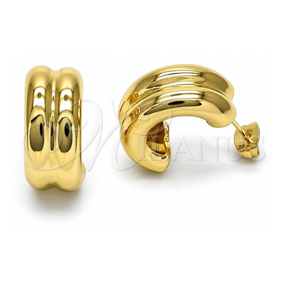 Oro Laminado Stud Earring, Gold Filled Style Polished, Golden Finish, 02.213.0595
