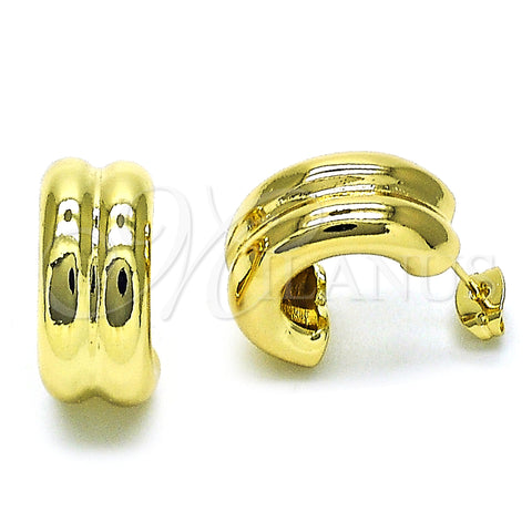 Oro Laminado Stud Earring, Gold Filled Style Polished, Golden Finish, 02.213.0595