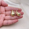 Gold Filled Ring — Stud Earring Teardrop Design Diamond Cutting 02. — alternate product view — SKU 154544 | Oro Laminado anillo — Stud Earring Teardrop diseño Diamond Cutting 02. — SKU 154544