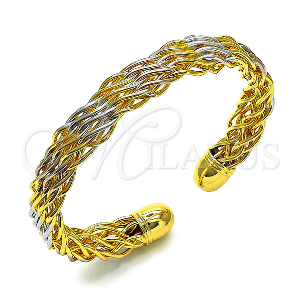 Gold Filled Jewelry — Individual Bangle Twist Design Polished Tricolor 07. 10 — main product view — SKU 154549 | Oro Laminado joyería — Individual Bangle Twist diseño pulido Tricolor 07. 10 — SKU 154549