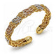 Oro Laminado Individual Bangle, Gold Filled Style Twist Design, Polished, Tricolor, 07.170.0005 (10 MM Thickness, One size fits all)